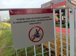 placa proibido pedalar na passarela - ciclovia rio pinheiros placa proibido pedalar na passarela - ciclovia rio pinheiros