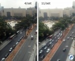 Uma comparação entre as duas fotos acima, registradas com a diferença de uma semana, demonstram o ritmo lento do andamento da obra.