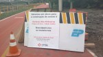 Aviso na obra da Ciclovia Rio Pinheiros. Foto: Cesar Rocha