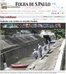 Bombeiros e policiais militares procuraram sem sucesso o braço de David Santos, no córrego onde foi descartado por Alex Siwek. Imagem: Reprodução