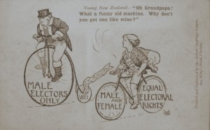 Mulheres voto - cartão postal antigo