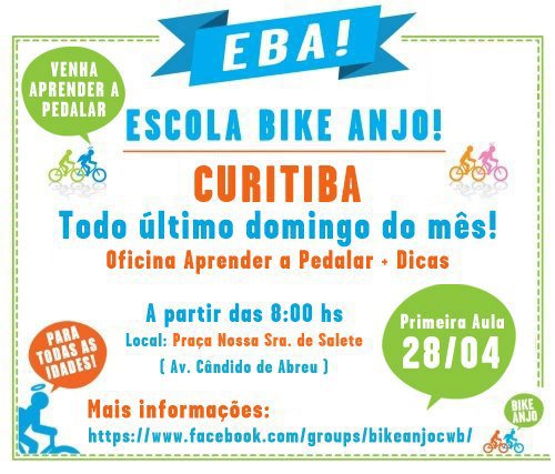 Aprenda a andar de bicicleta Curitiba - EBA - Escola Bike Anjo
