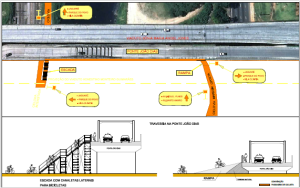 Acesso na ponte João Dias será feito por uma escadaria com canaleta na lateral. Imagem: Reprodução