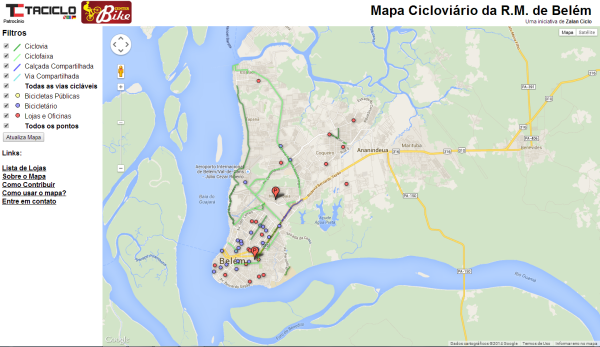 Mapa foi feito com base em tutorial publicado pela ONG Transporte Ativo. Imagem: Reprodução
