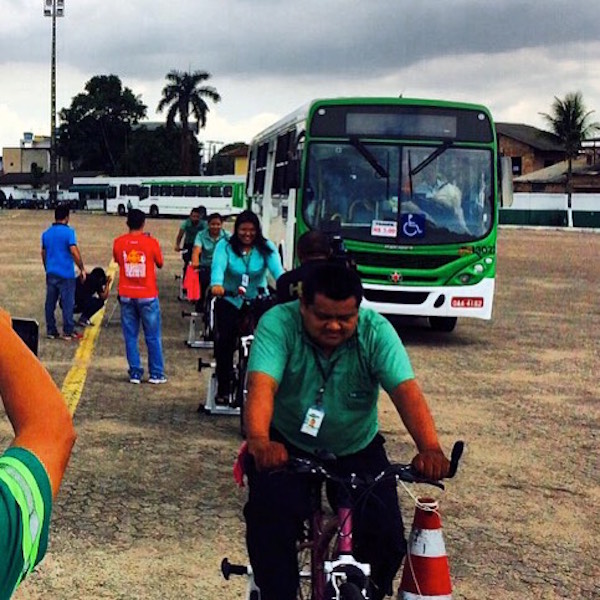 Treinamento com motoristas de ônibus realizado pelo Pedala Manaus. Foto: Divulgação/Pedala Manaus