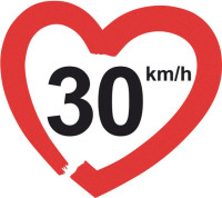 Logo da campanha europeia '30km/h – making streets liveable!'. Imagem: Divulgação
